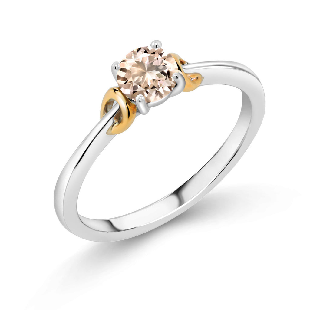 Morganite - October_6_Ring in 925 Sterling Silver and 10K Yellow Gold