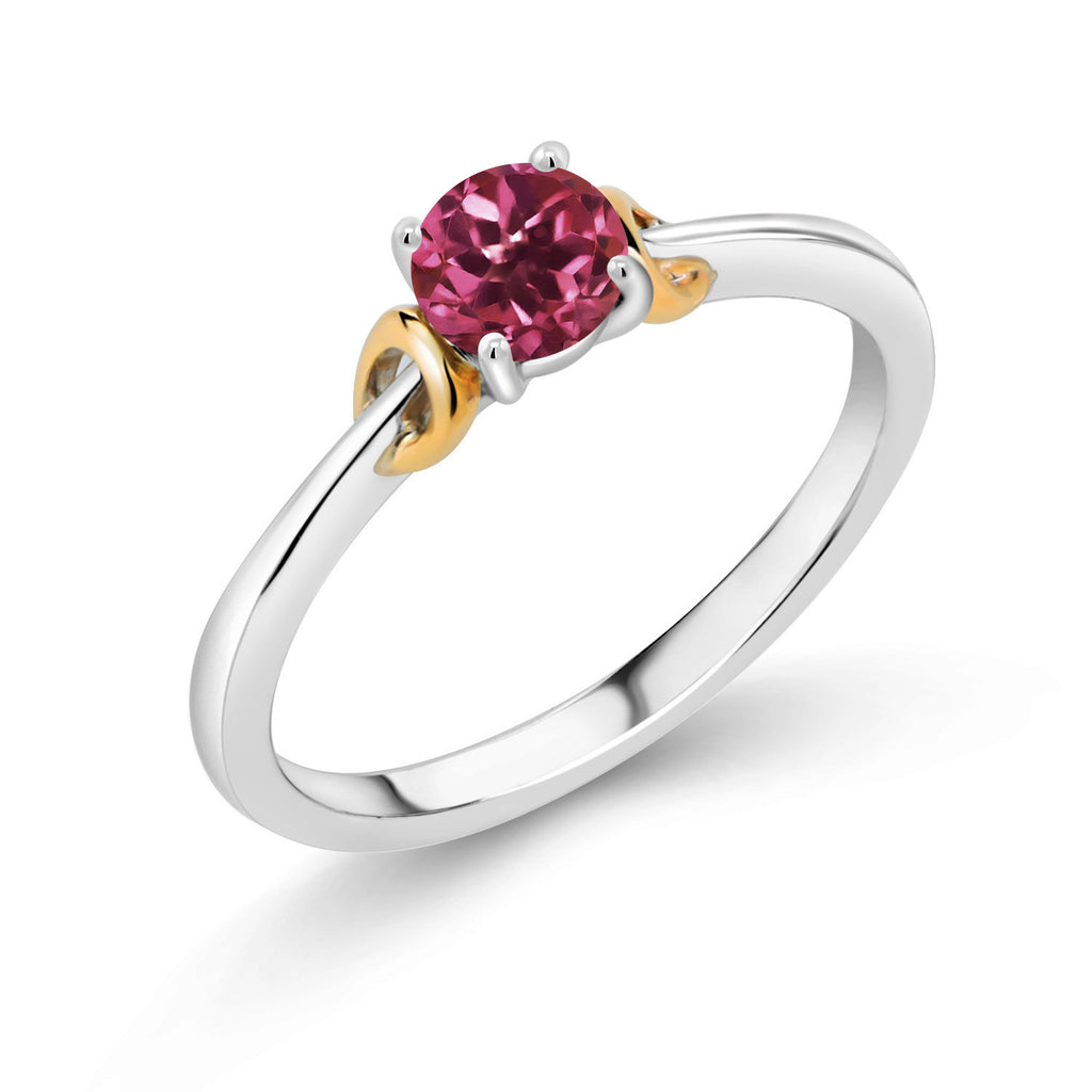 Pink Tourmaline - October_6_Ring in 925 Sterling Silver and 10K Yellow Gold