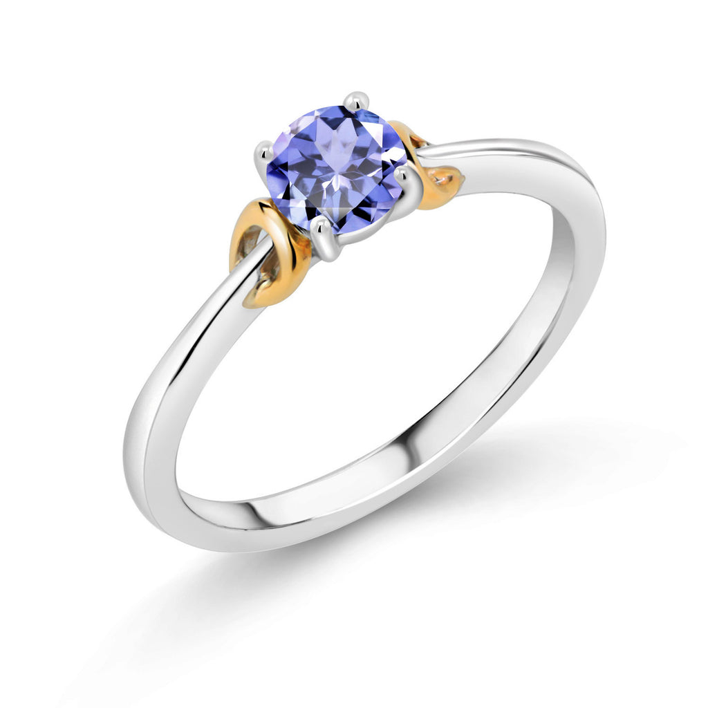 Tanzanite - December_6_Ring in 925 Sterling Silver and 10K Yellow Gold
