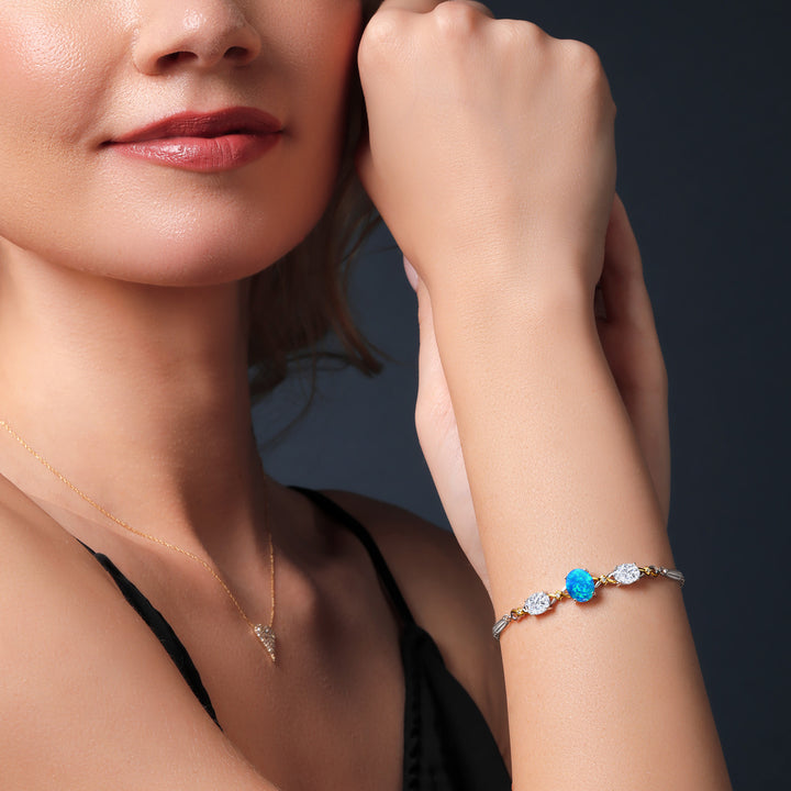 Bracelet in 925 Sterling Silver and 10K Yellow Gold