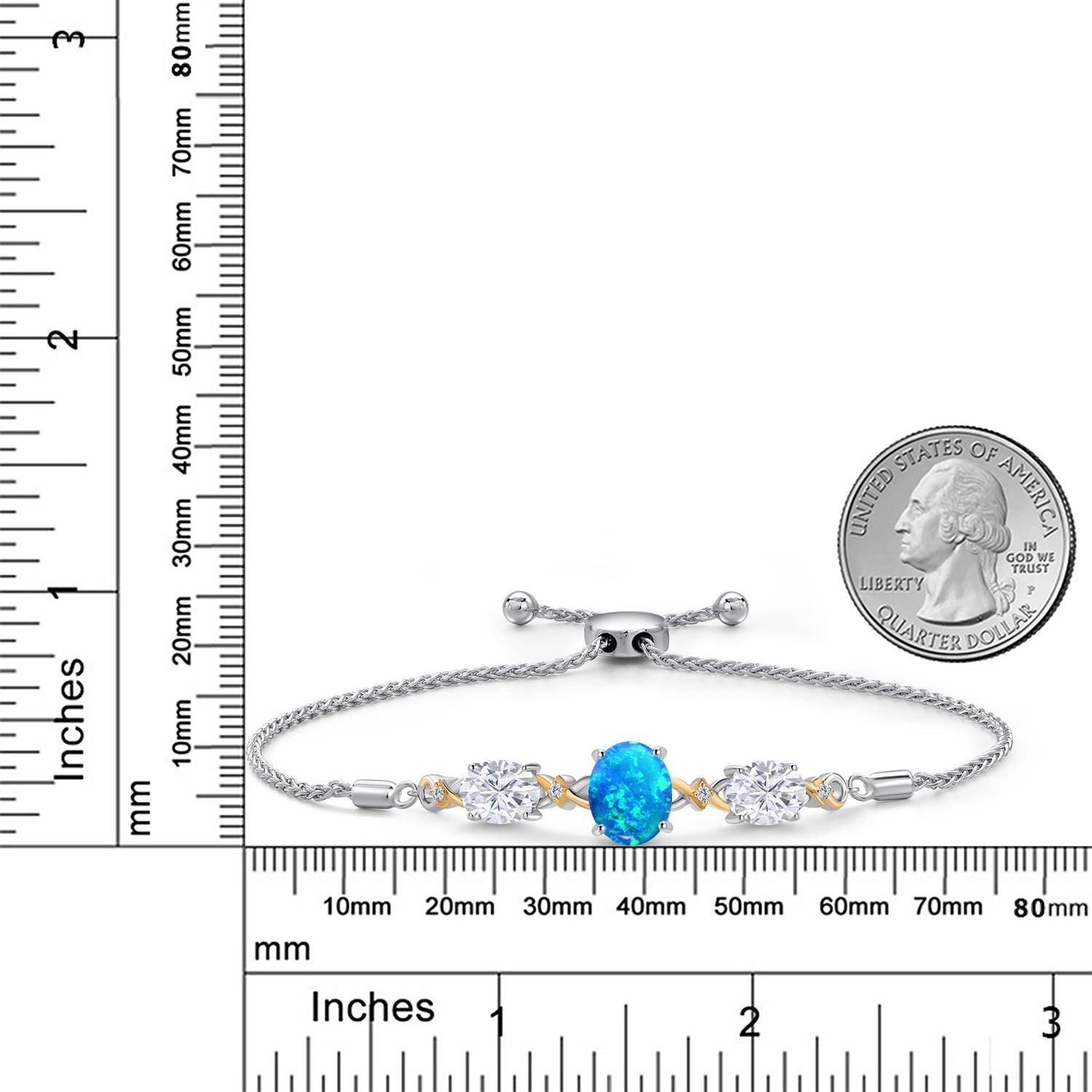 Bracelet in 925 Sterling Silver and 10K Yellow Gold