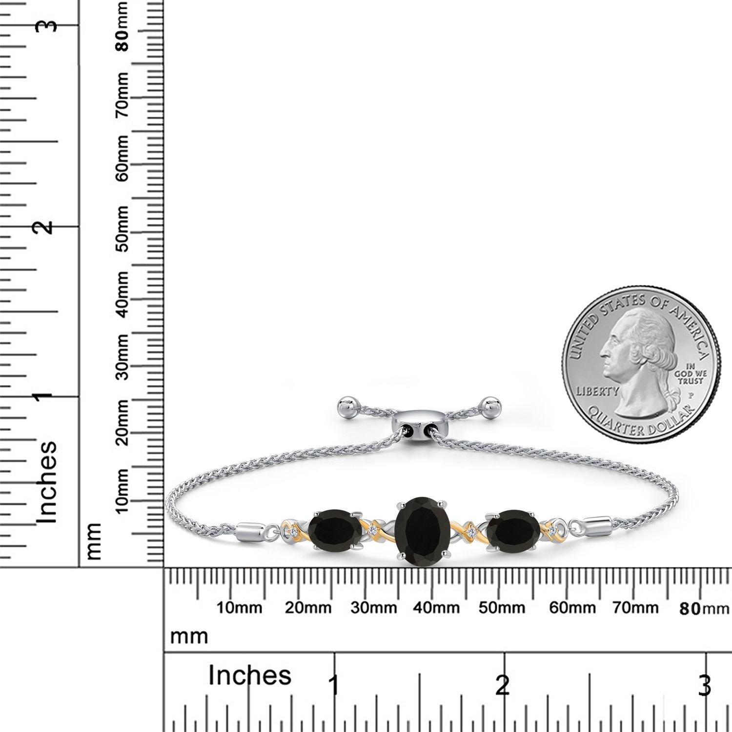 Bracelet in 925 Sterling Silver and 10K Yellow Gold