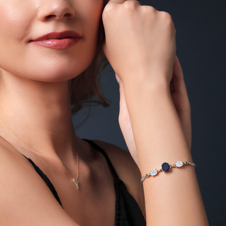 Bracelet in 925 Sterling Silver and 10K Yellow Gold