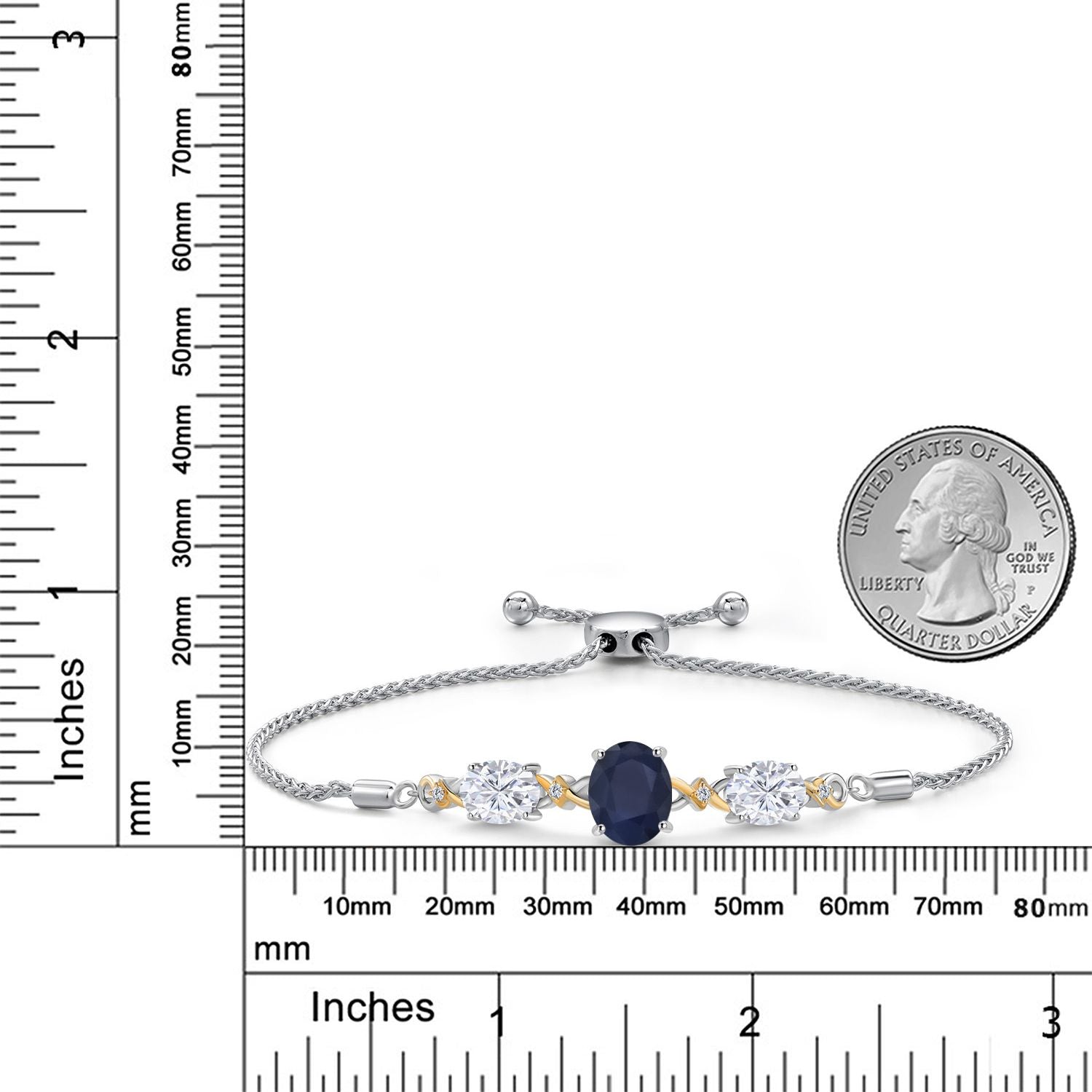 Bracelet in 925 Sterling Silver and 10K Yellow Gold