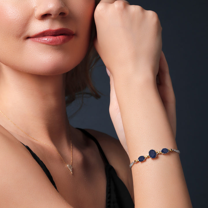 Bracelet in 925 Sterling Silver and 10K Yellow Gold