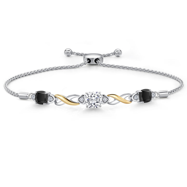 Onyx - December_Bracelet in 925 Sterling Silver and 10K Yellow Gold