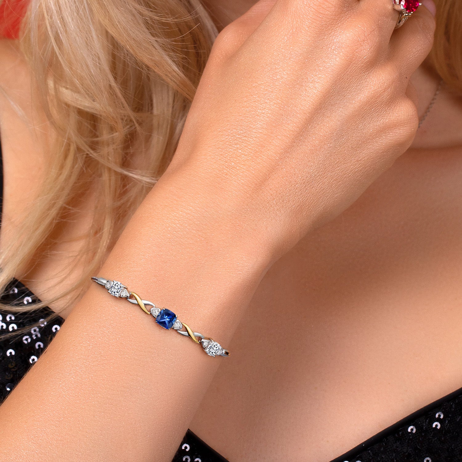 Bracelet in 925 Sterling Silver and 10K Yellow Gold