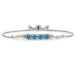 Bracelet in 925 Sterling Silver and 10K Yellow Gold