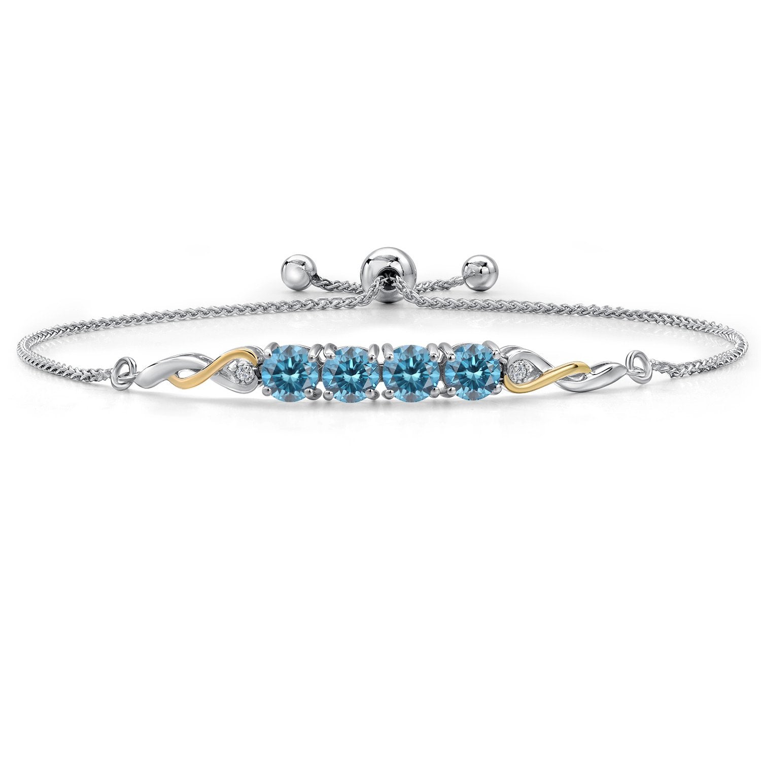 Bracelet in 925 Sterling Silver and 10K Yellow Gold