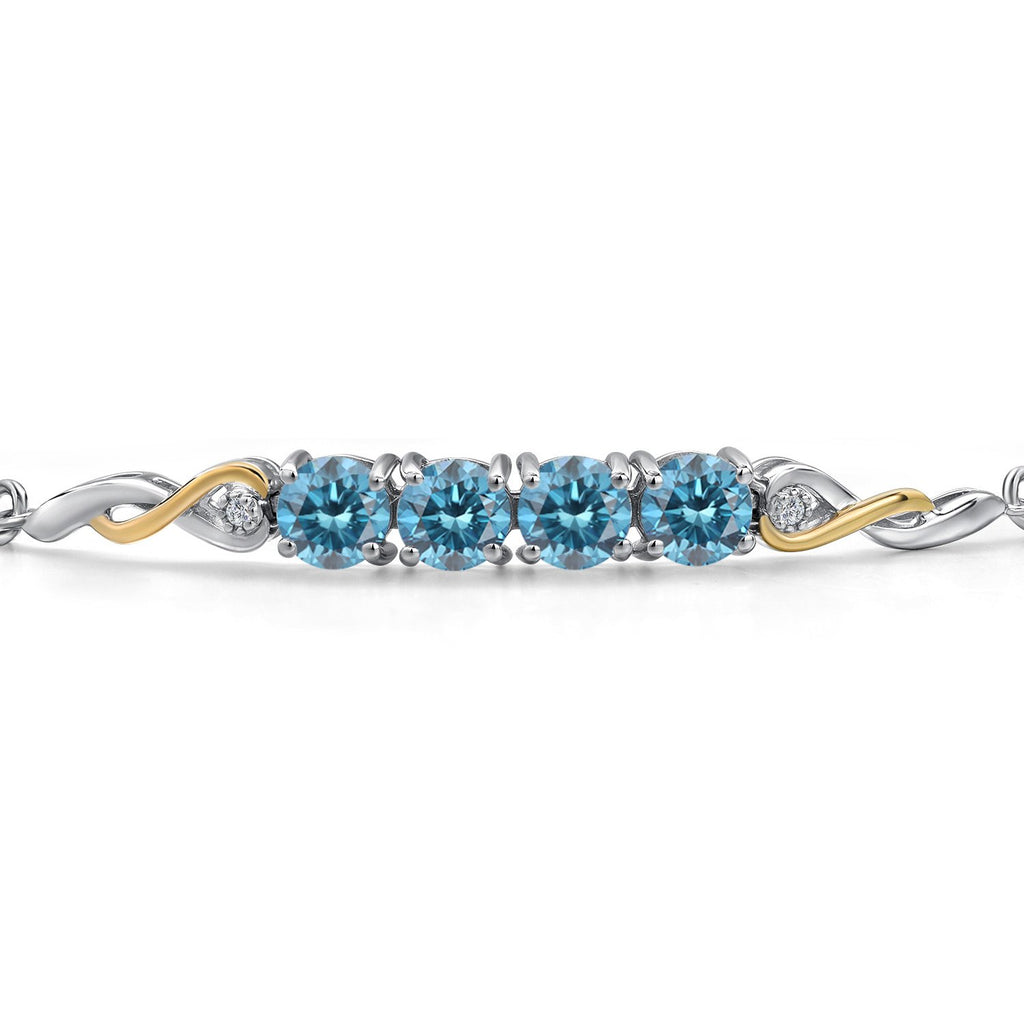 Bracelet in 925 Sterling Silver and 10K Yellow Gold