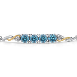 Bracelet in 925 Sterling Silver and 10K Yellow Gold