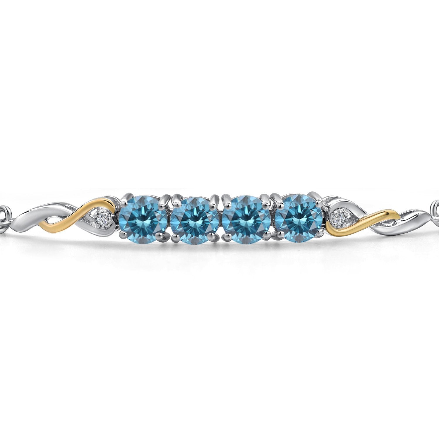 Bracelet in 925 Sterling Silver and 10K Yellow Gold