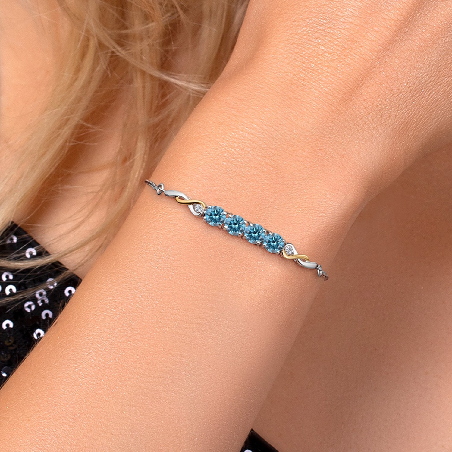 Bracelet in 925 Sterling Silver and 10K Yellow Gold