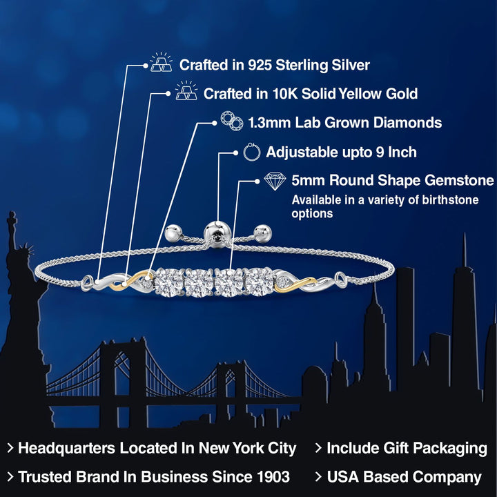 Bracelet in 925 Sterling Silver and 10K Yellow Gold