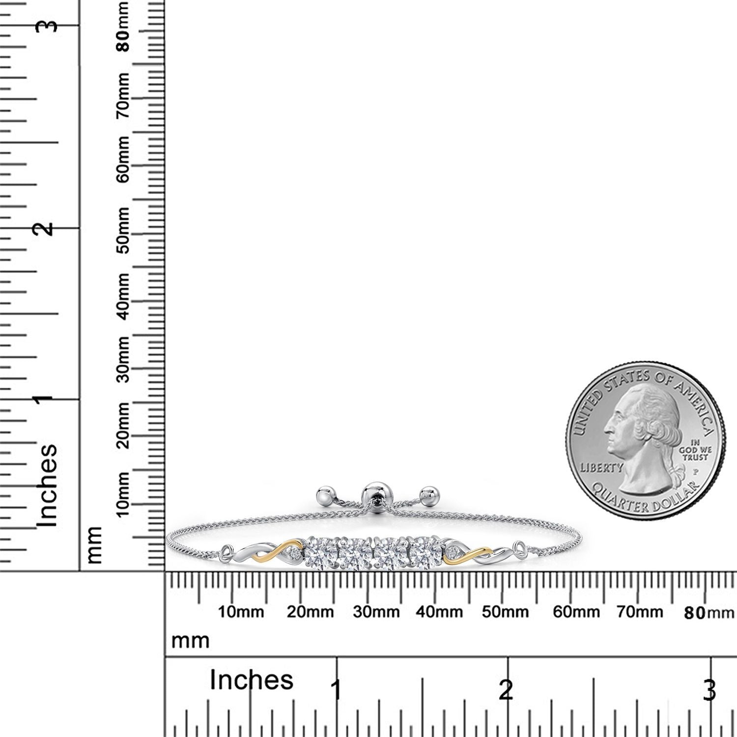 Bracelet in 925 Sterling Silver and 10K Yellow Gold