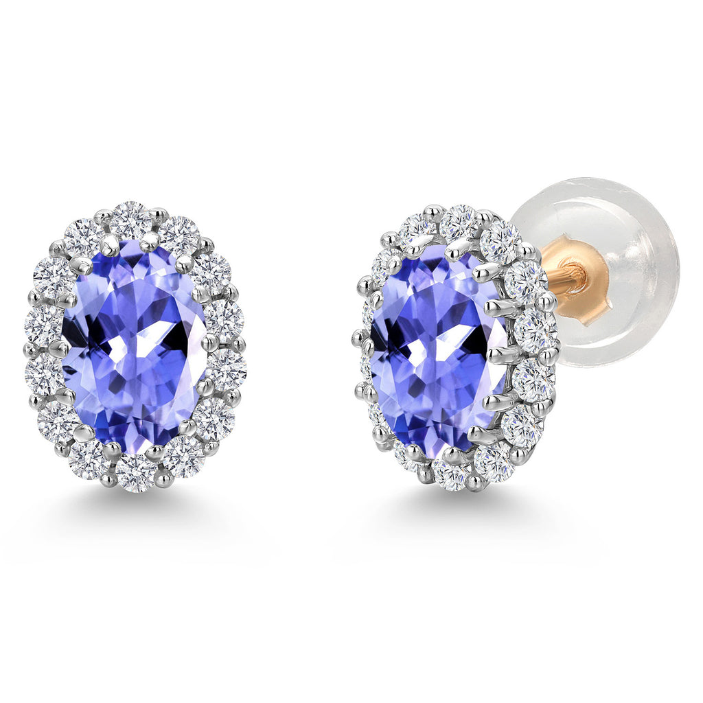 Tanzanite - December_Earrings in 925 Sterling Silver and 10K Yellow Gold