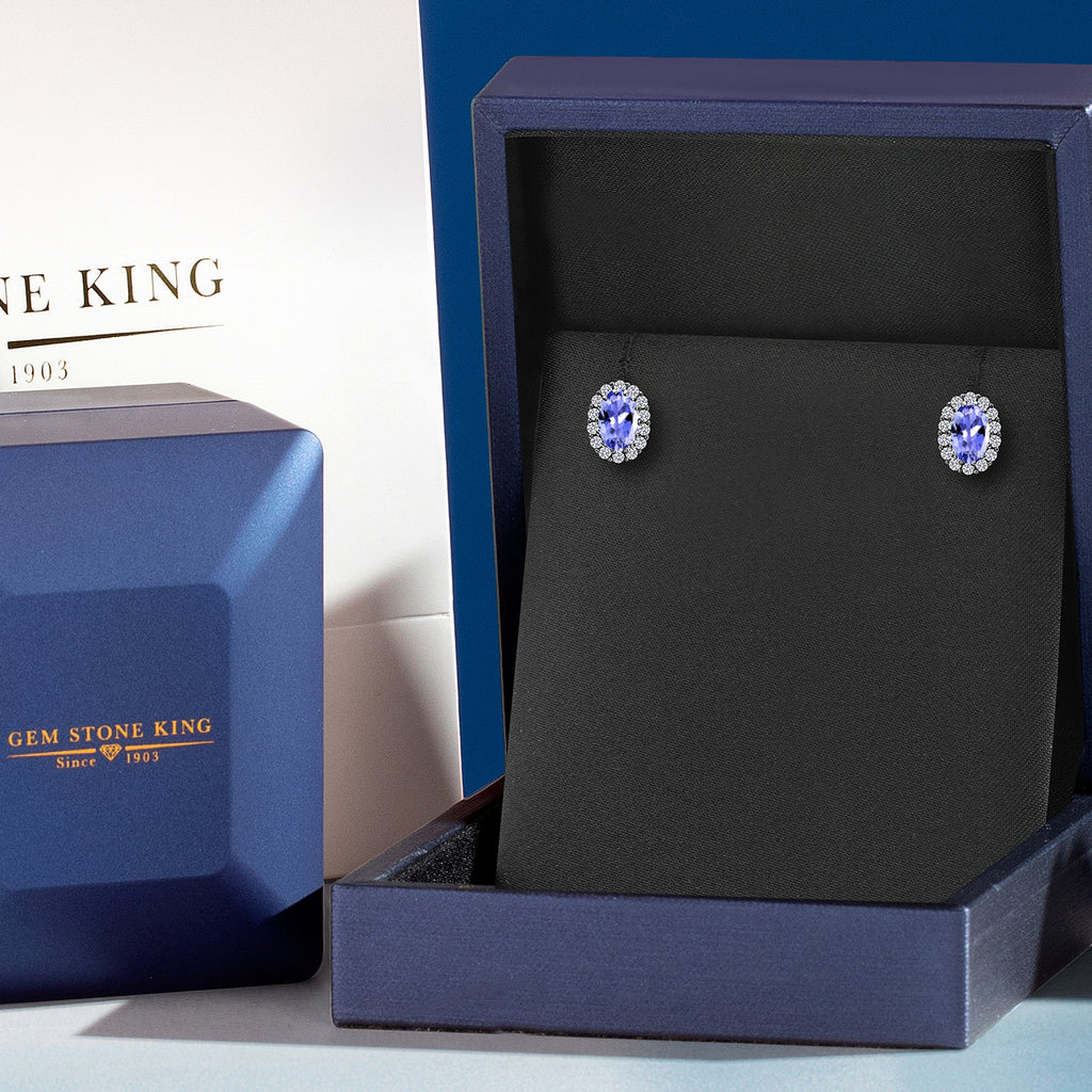 Tanzanite - December_Earrings in 925 Sterling Silver and 10K Yellow Gold