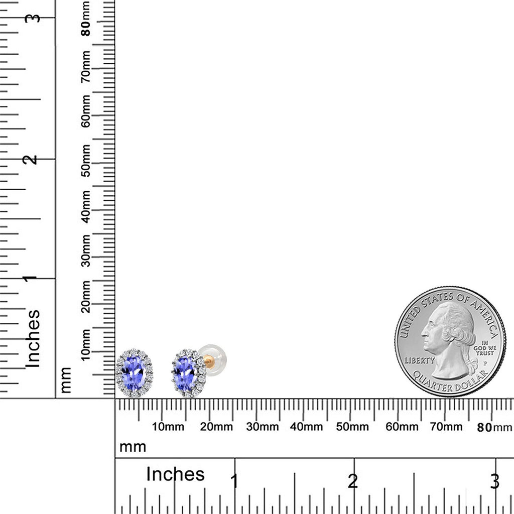 Tanzanite - December_Earrings in 925 Sterling Silver and 10K Yellow Gold