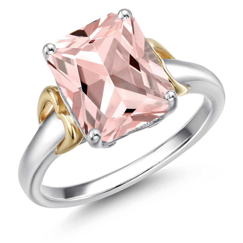 Nano Morganite - October_9_Ring in 925 Sterling Silver and 10K Yellow Gold