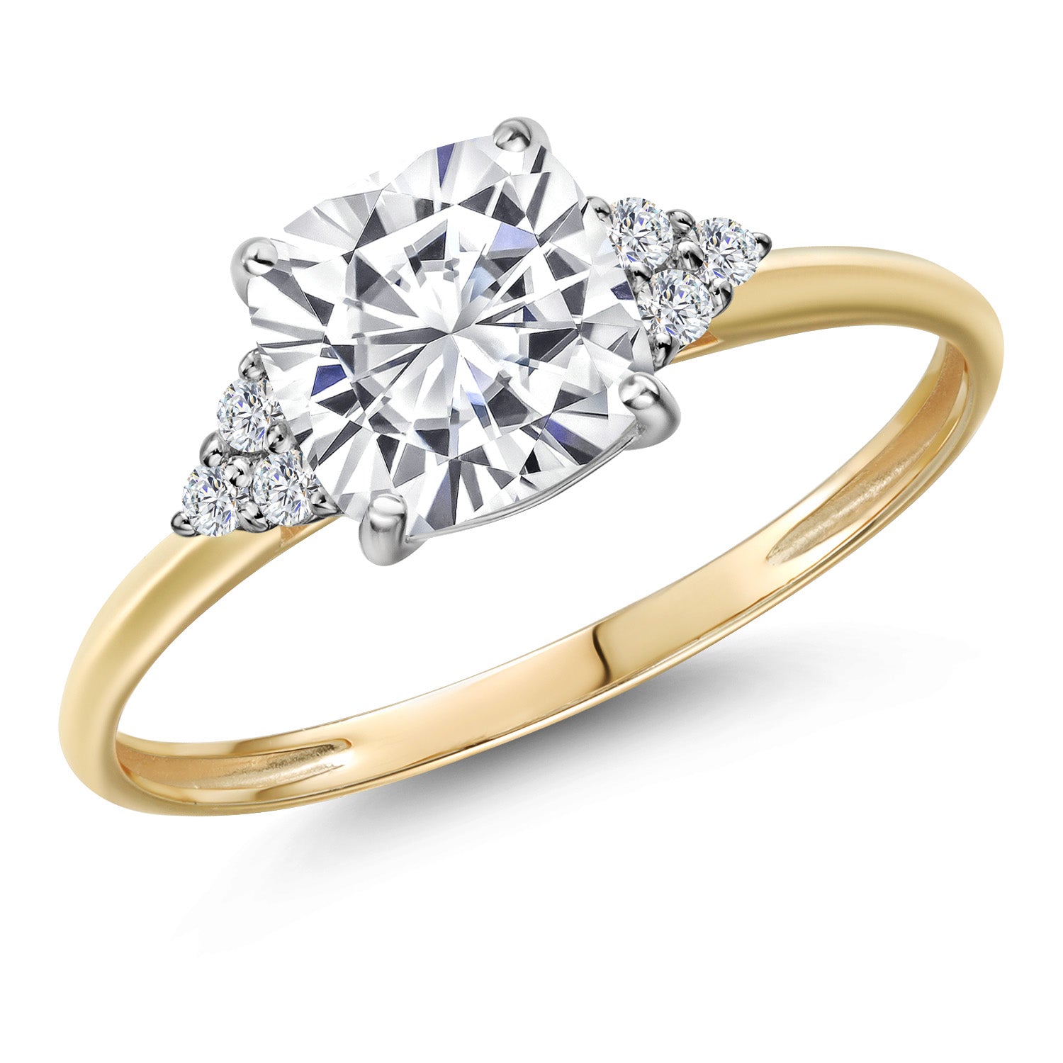 Moissanite - April_9_Ring in 10K Two Tone Gold
