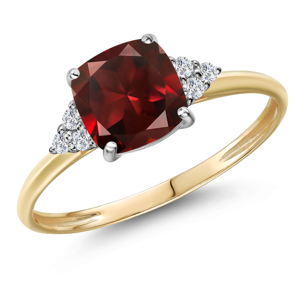 Garnet - January_8_Ring in 10K Two Tone Gold