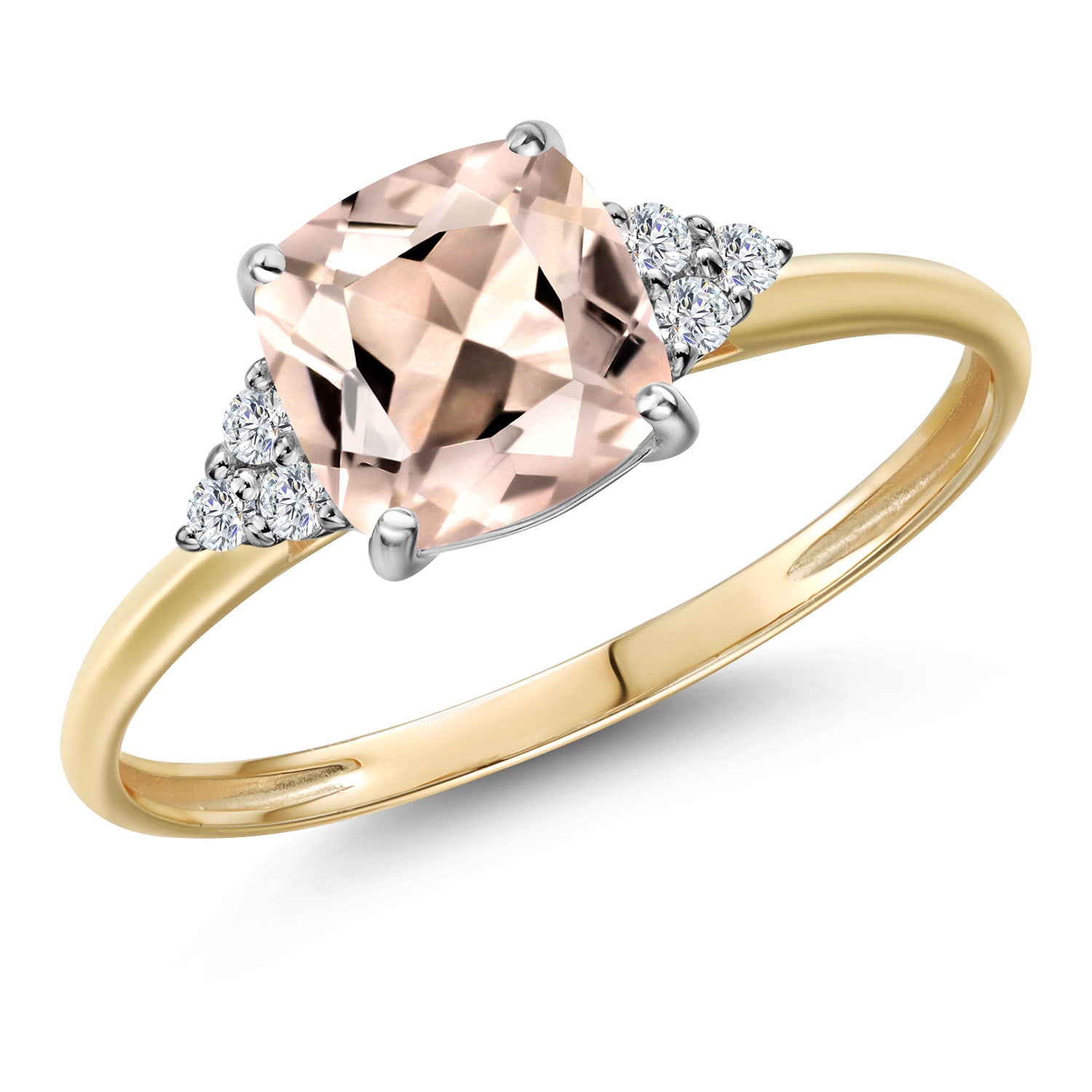 Morganite - October_7_Ring in 10K Two Tone Gold