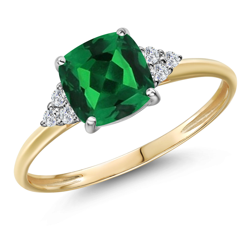 Nano Emerald - May_5_Ring in 10K Two Tone Gold