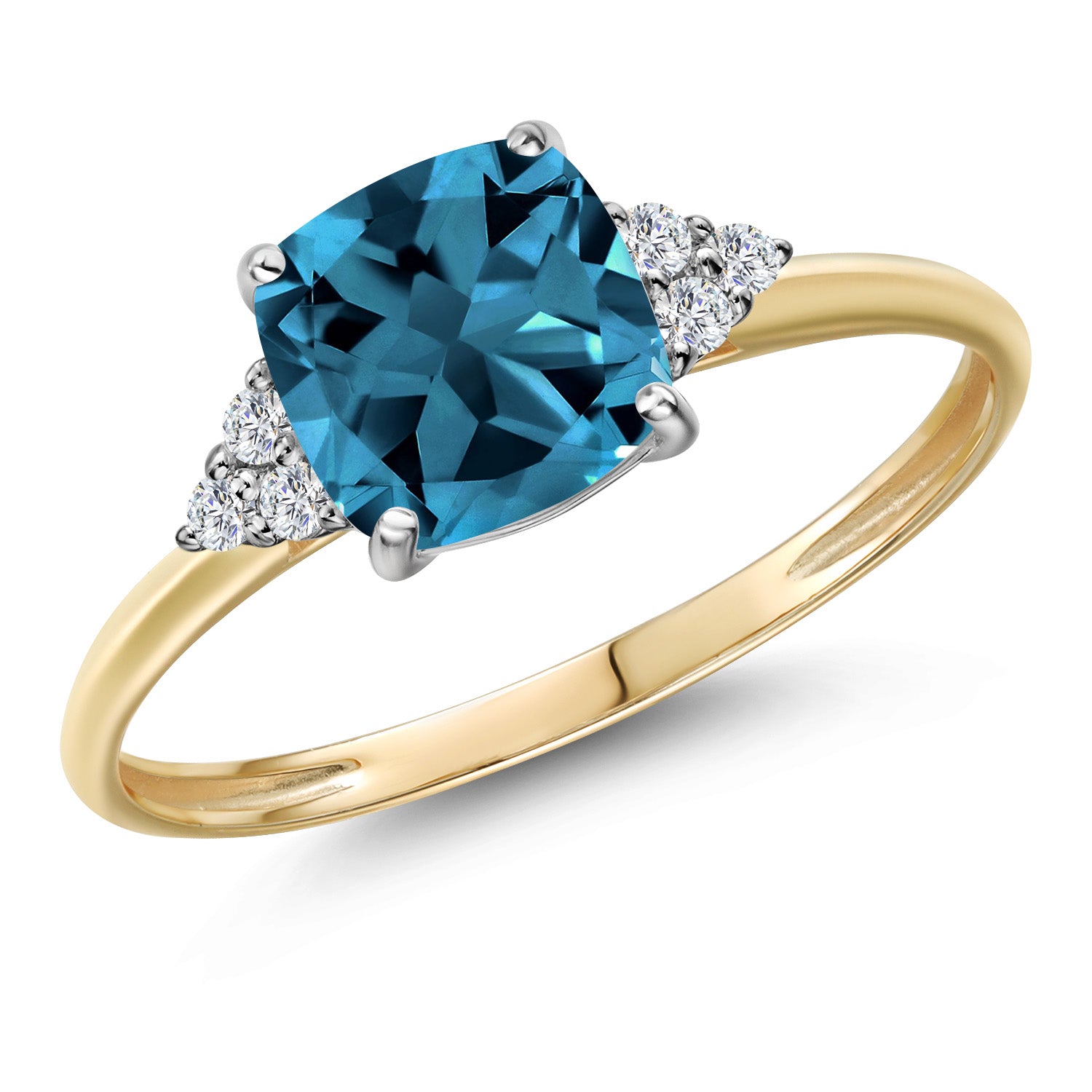London Blue Topaz - November_7_Ring in 10K Two Tone Gold