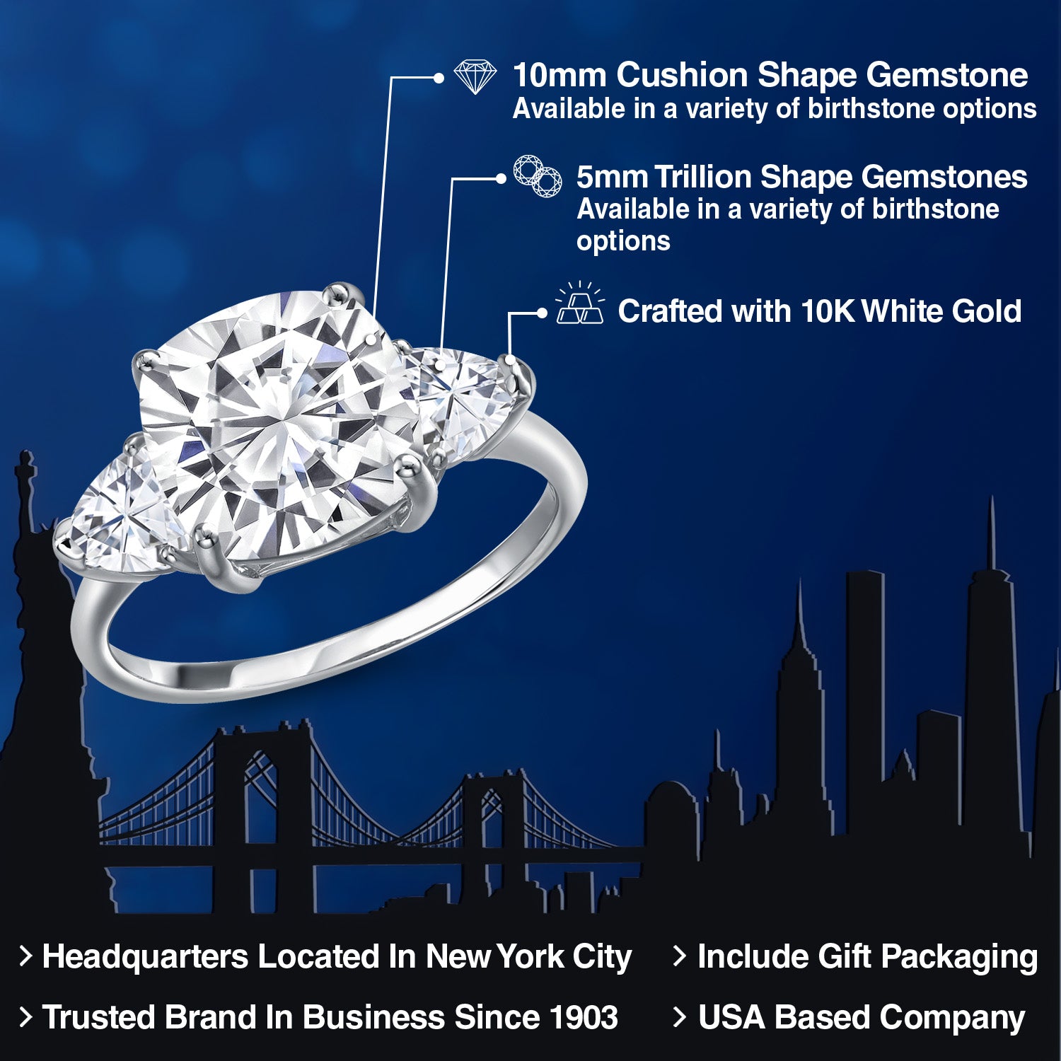 Ring in 10K White Gold