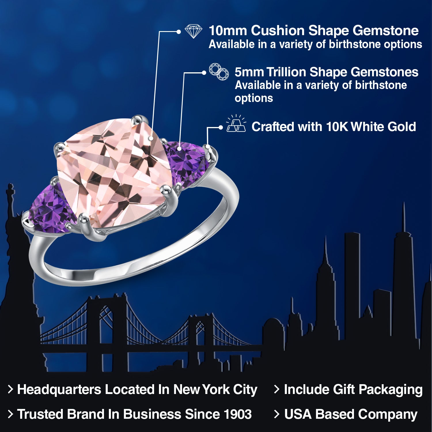 Ring in 10K White Gold