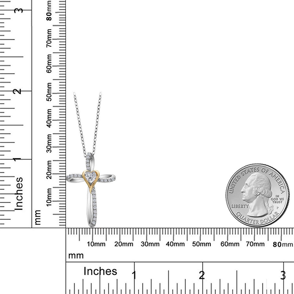 Lab Grown Diamond_Pendant in 925 Sterling Silver and 10K Yellow Gold