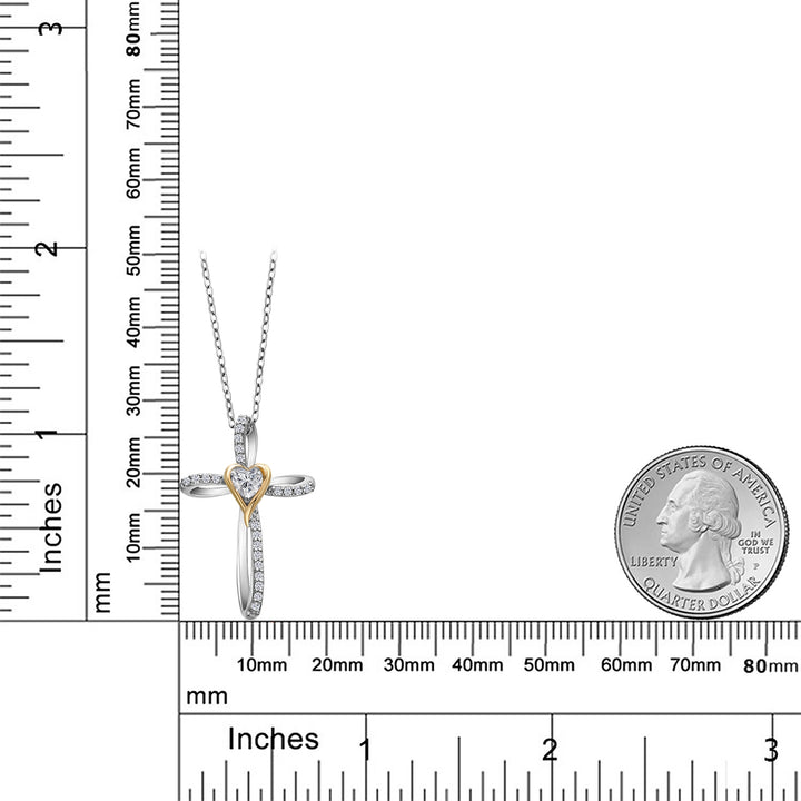 Lab Grown Diamond_Pendant in 925 Sterling Silver and 10K Yellow Gold