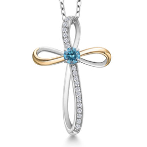 Pendant in 925 Sterling Silver and 10K Yellow Gold