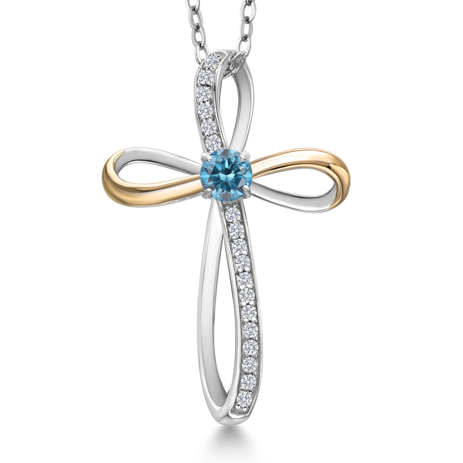 Pendant in 925 Sterling Silver and 10K Yellow Gold