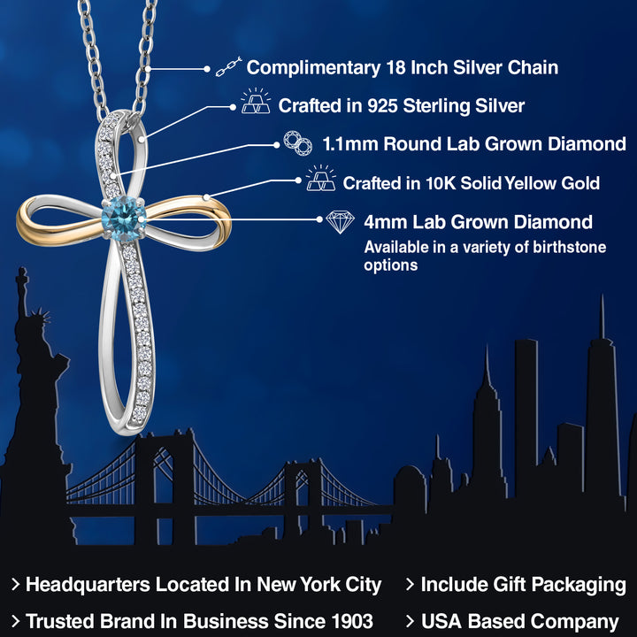 Pendant in 925 Sterling Silver and 10K Yellow Gold