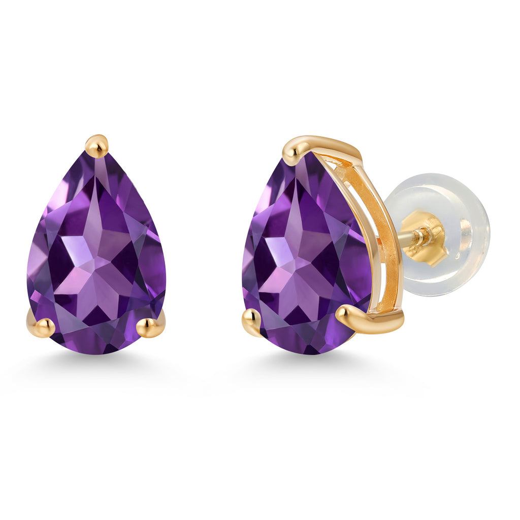 Amethyst - February_Earrings in 14K Yellow Gold
