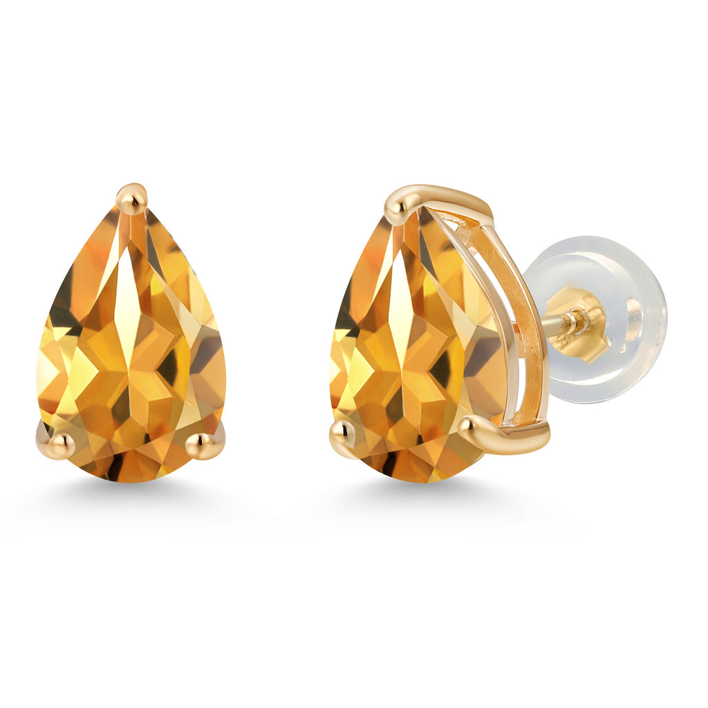 Citrine - November_Earrings in 14K Yellow Gold