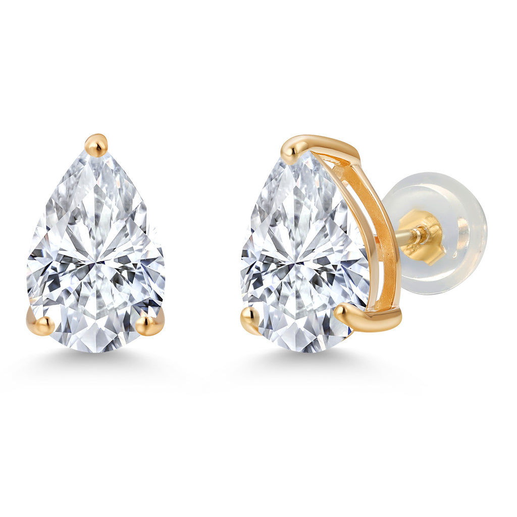 Moissanite - April_Earrings in 14K Yellow Gold