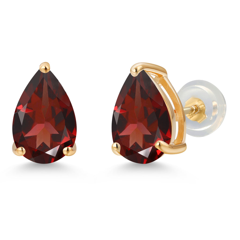 Garnet - January_Earrings in 14K Yellow Gold