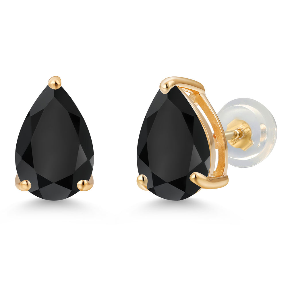 Onyx - December_Earrings in 14K Yellow Gold