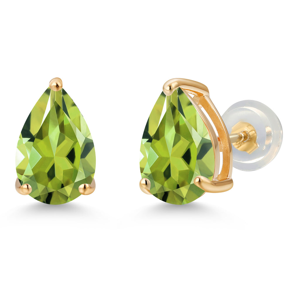 Peridot - August_Earrings in 14K Yellow Gold