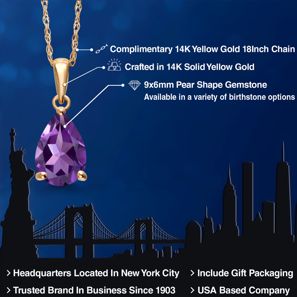 Amethyst - February_Pendant in 14K Yellow Gold