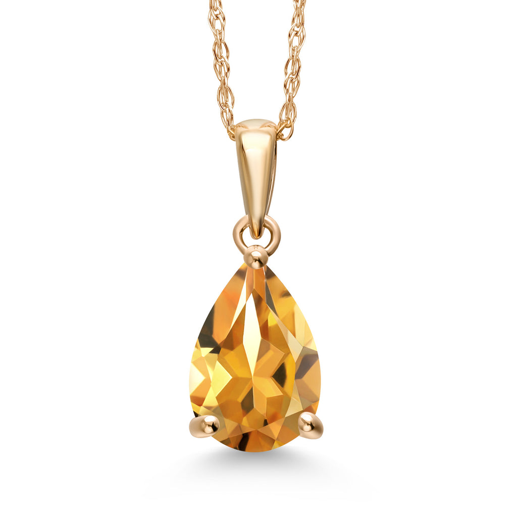 Citrine - November_Pendant in 14K Yellow Gold