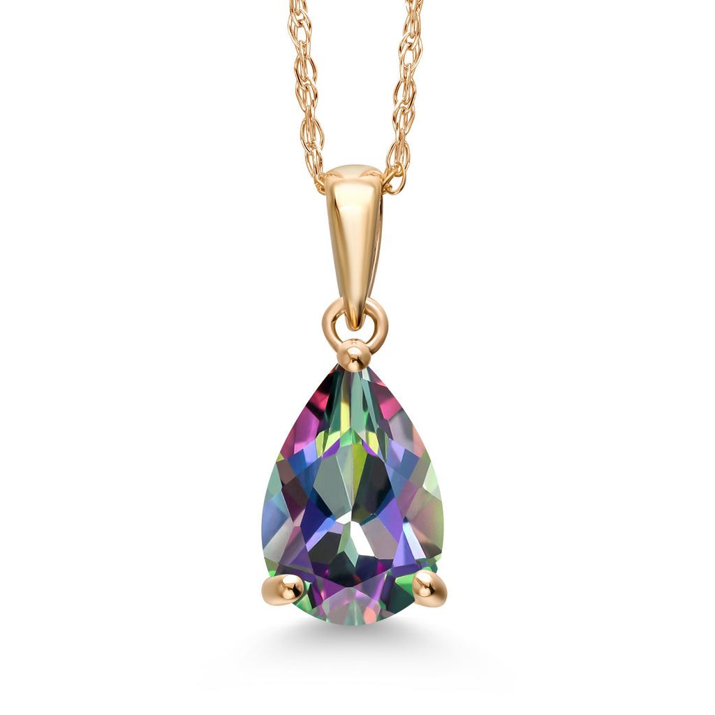 Green Mystic Topaz_Pendant in 14K Yellow Gold