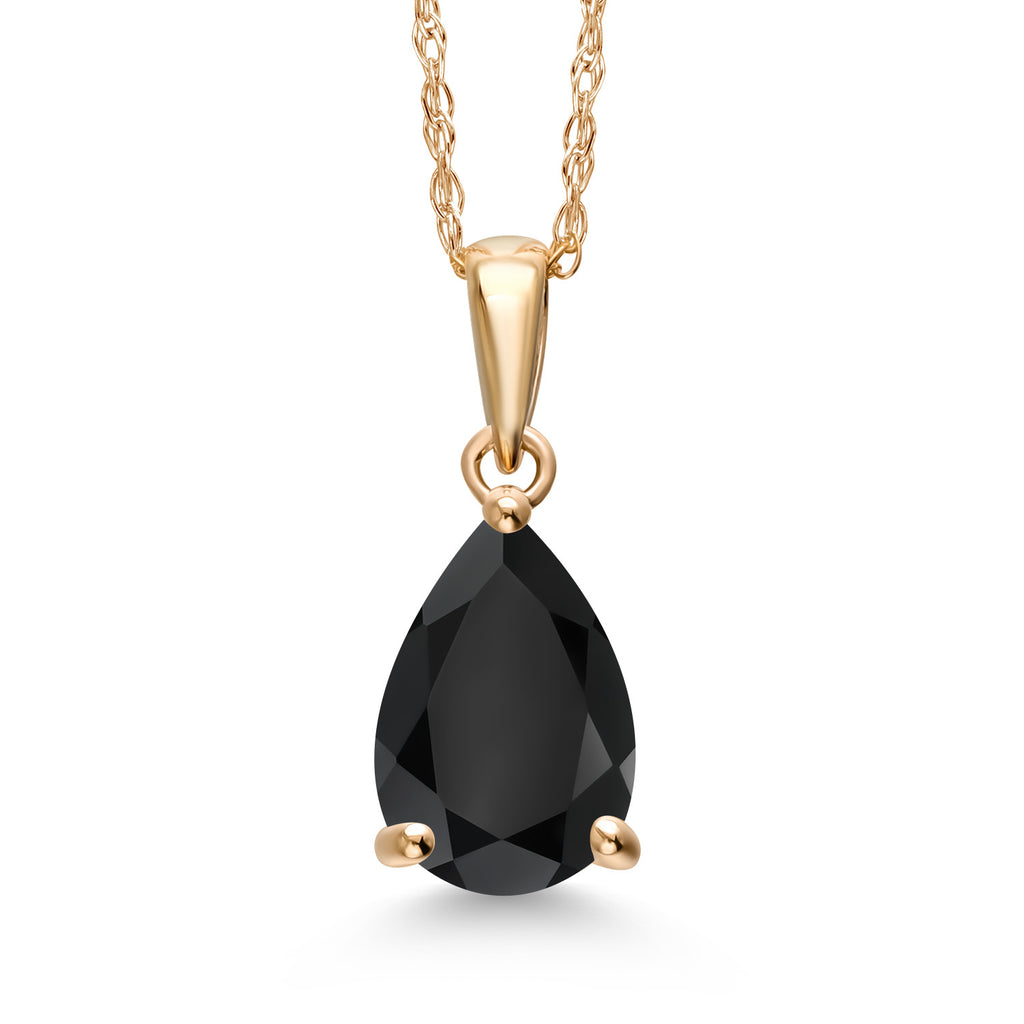 Onyx - December_Pendant in 14K Yellow Gold