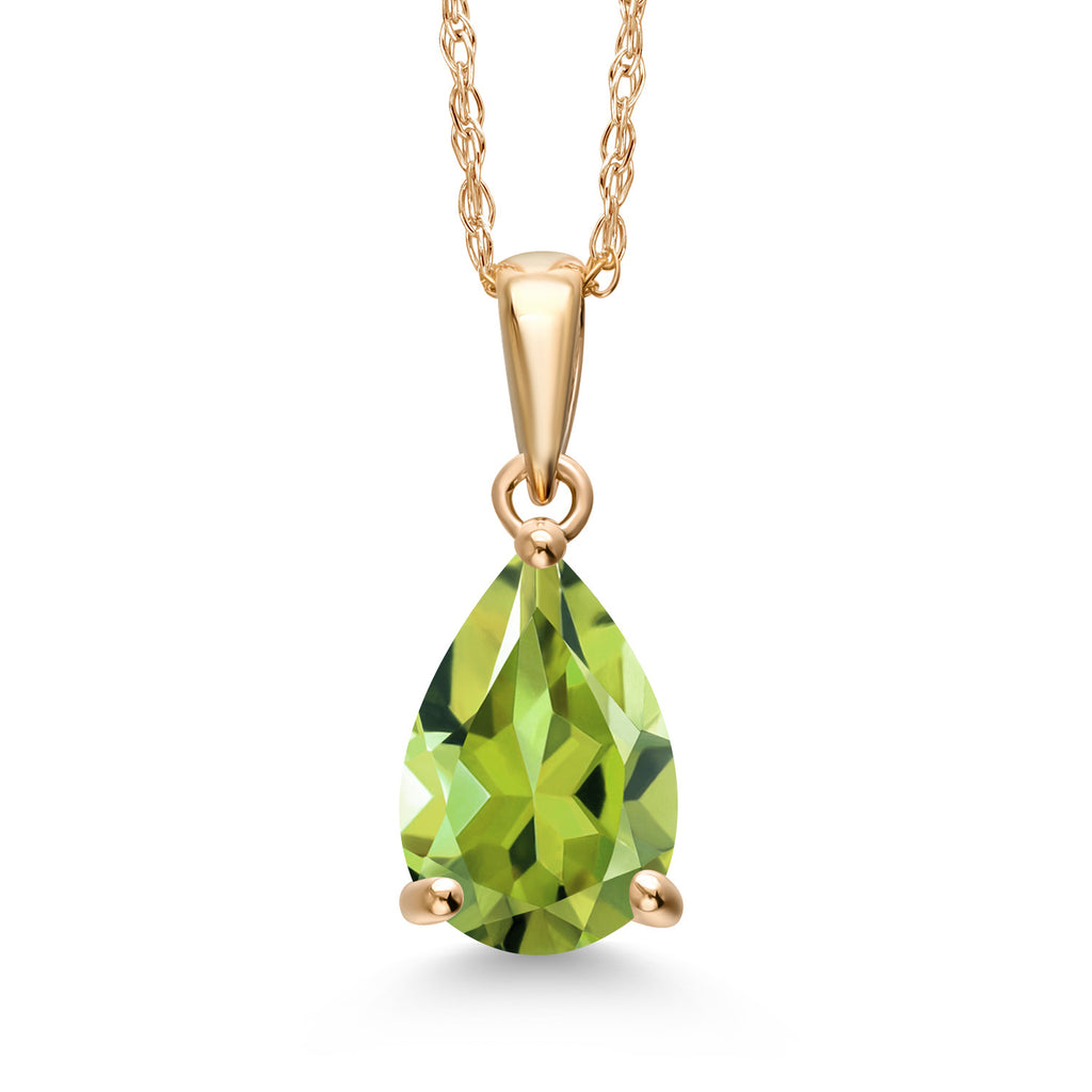 Peridot - August_Pendant in 14K Yellow Gold