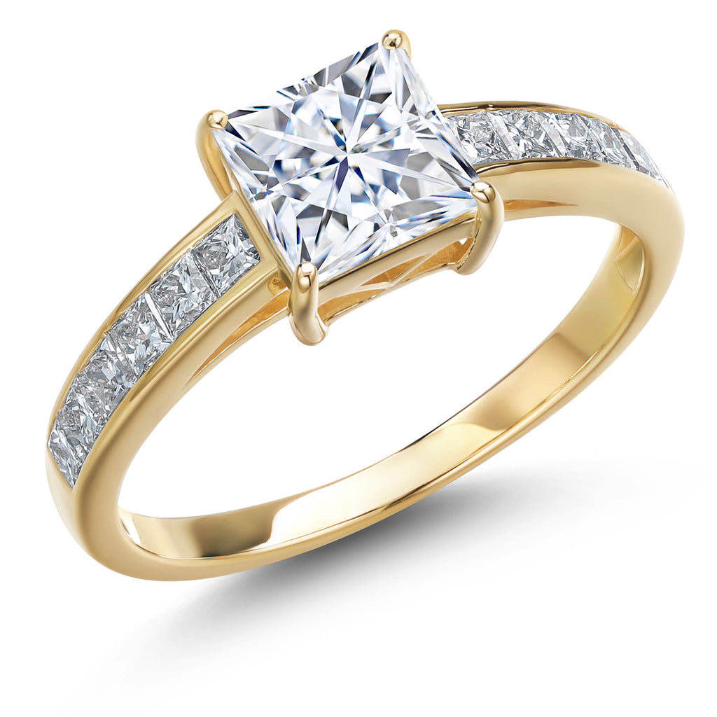 Moissanite - April_8_Ring in 14K Yellow Gold