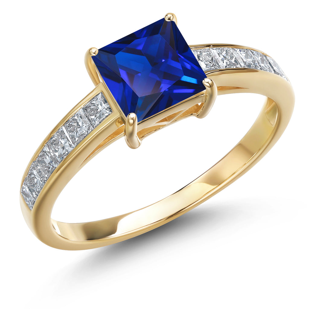 Created Sapphire - September_6_Ring in 14K Yellow Gold