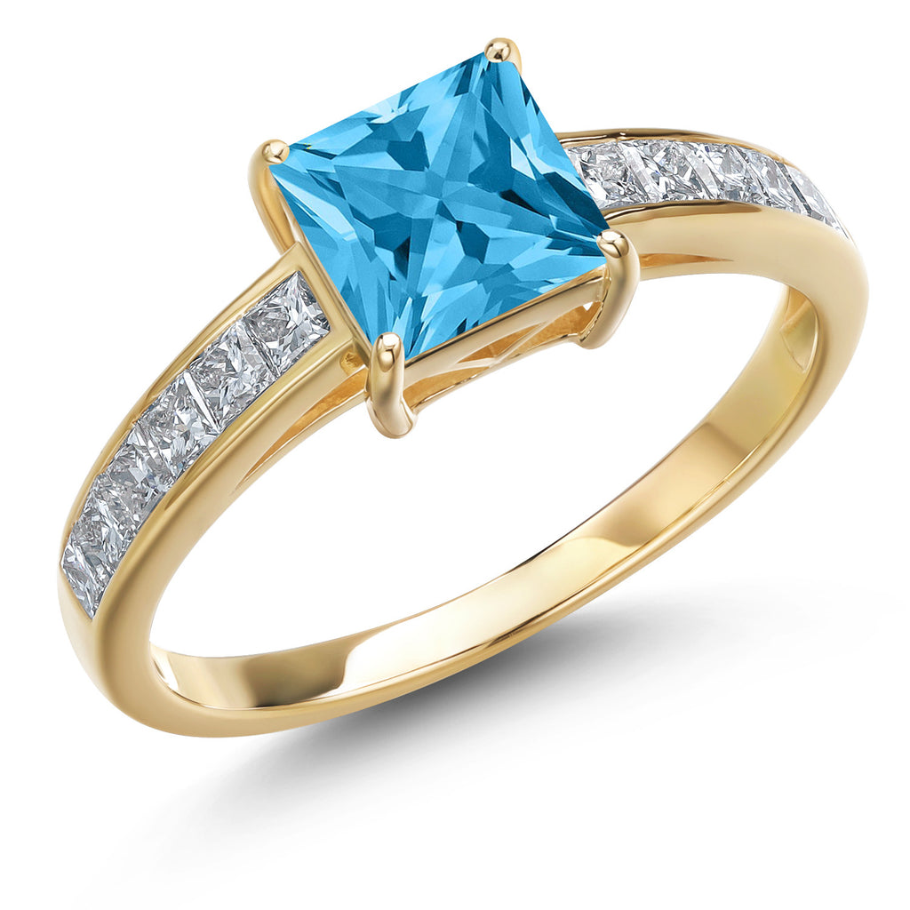 Swiss Blue Topaz - November_7_Ring in 14K Yellow Gold
