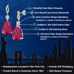 Earrings in 925 Sterling Silver and 10K Yellow Gold